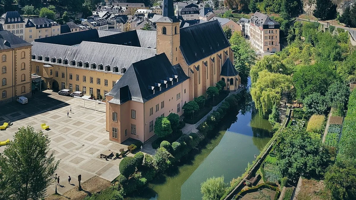 River running through Luxembourg City, where non-EU workers need a work permit