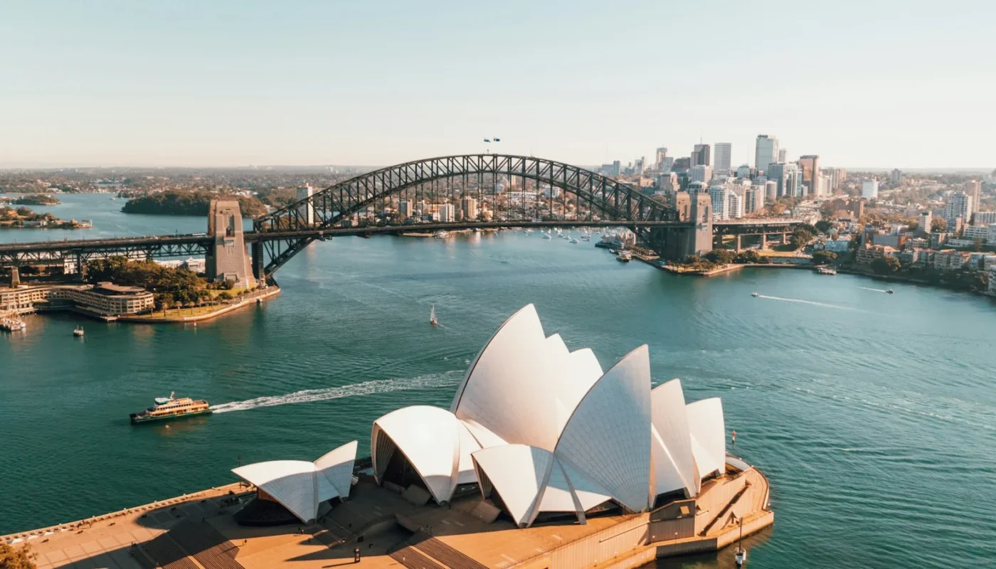 Sydney Opera House and harbour for a guide on how to get PR in Australia